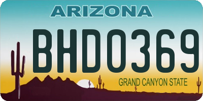 AZ license plate BHD0369