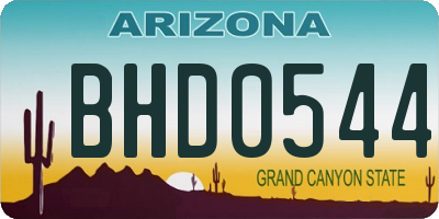 AZ license plate BHD0544