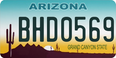 AZ license plate BHD0569