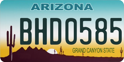 AZ license plate BHD0585
