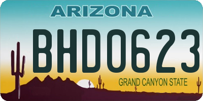 AZ license plate BHD0623