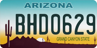 AZ license plate BHD0629