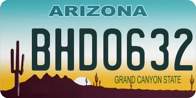 AZ license plate BHD0632