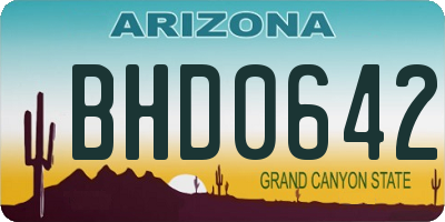 AZ license plate BHD0642