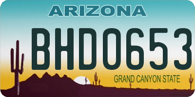 AZ license plate BHD0653