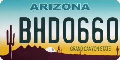 AZ license plate BHD0660