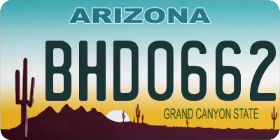 AZ license plate BHD0662