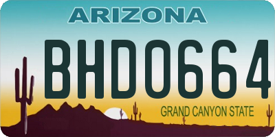 AZ license plate BHD0664