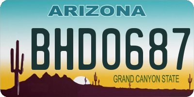 AZ license plate BHD0687