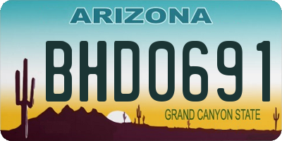 AZ license plate BHD0691