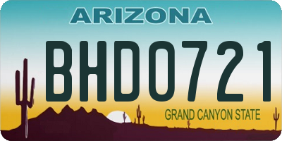 AZ license plate BHD0721