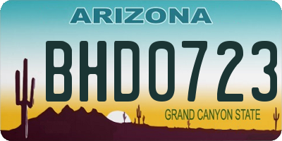 AZ license plate BHD0723