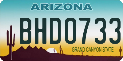 AZ license plate BHD0733