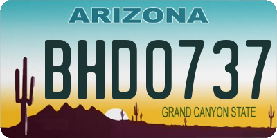 AZ license plate BHD0737