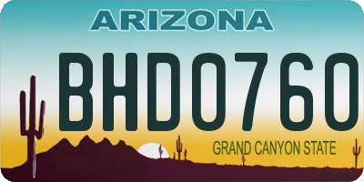 AZ license plate BHD0760