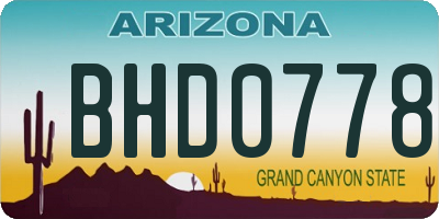 AZ license plate BHD0778