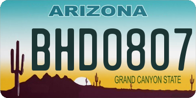 AZ license plate BHD0807