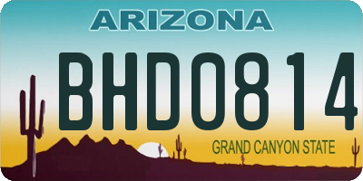 AZ license plate BHD0814