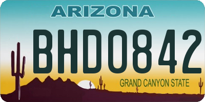 AZ license plate BHD0842