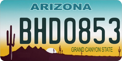 AZ license plate BHD0853