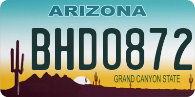 AZ license plate BHD0872