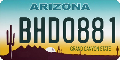 AZ license plate BHD0881