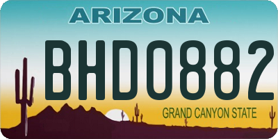 AZ license plate BHD0882