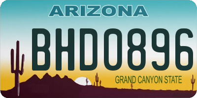 AZ license plate BHD0896