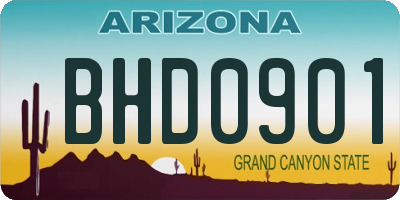 AZ license plate BHD0901