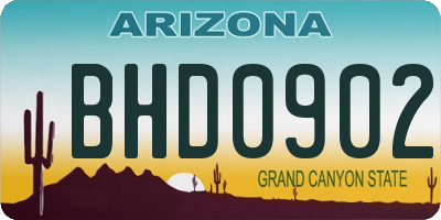 AZ license plate BHD0902