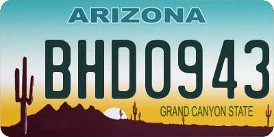 AZ license plate BHD0943