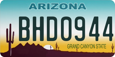 AZ license plate BHD0944