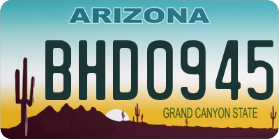 AZ license plate BHD0945