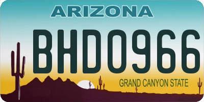 AZ license plate BHD0966