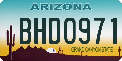 AZ license plate BHD0971