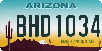 AZ license plate BHD1034