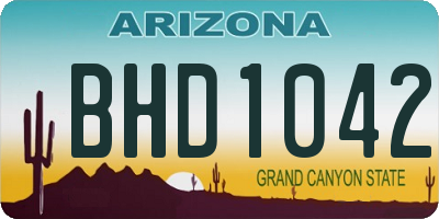 AZ license plate BHD1042