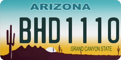 AZ license plate BHD1110