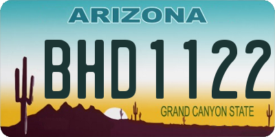 AZ license plate BHD1122