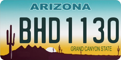 AZ license plate BHD1130