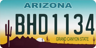 AZ license plate BHD1134