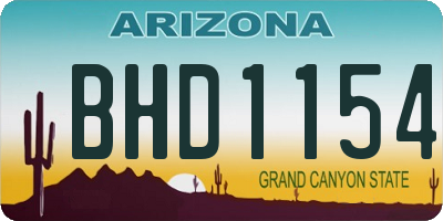 AZ license plate BHD1154