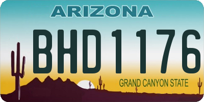 AZ license plate BHD1176