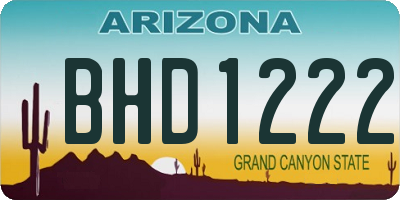 AZ license plate BHD1222