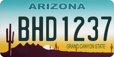 AZ license plate BHD1237