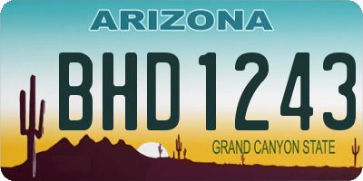 AZ license plate BHD1243