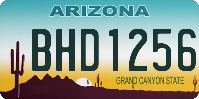 AZ license plate BHD1256