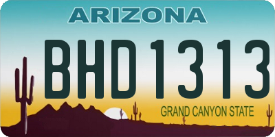 AZ license plate BHD1313