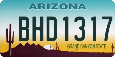 AZ license plate BHD1317
