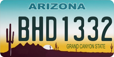 AZ license plate BHD1332